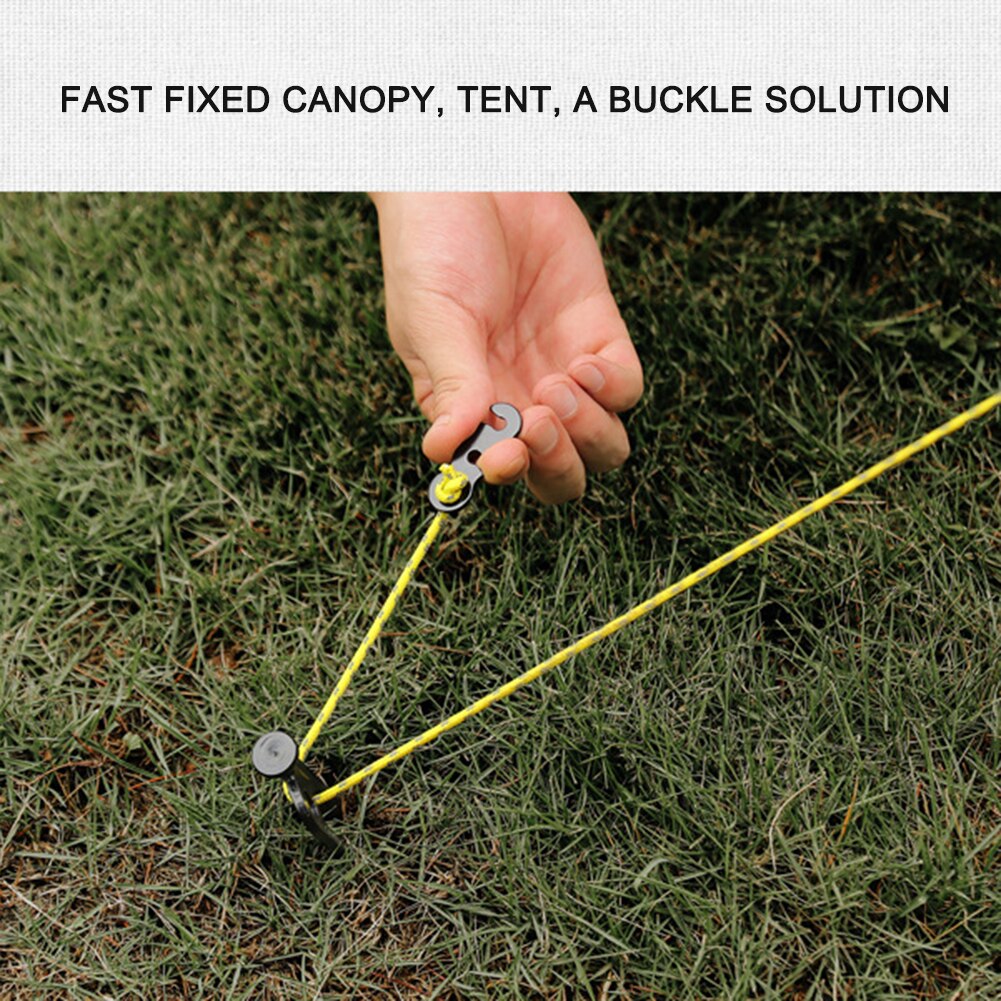 Cheap Goat Tents 10pcs Adjustable Camping Tent Cord Rope Buckle S Type Tensioners Fastener Outdoor Canopy Adjustable Length Fixing Ring Tent Accessories 